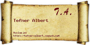 Tefner Albert névjegykártya